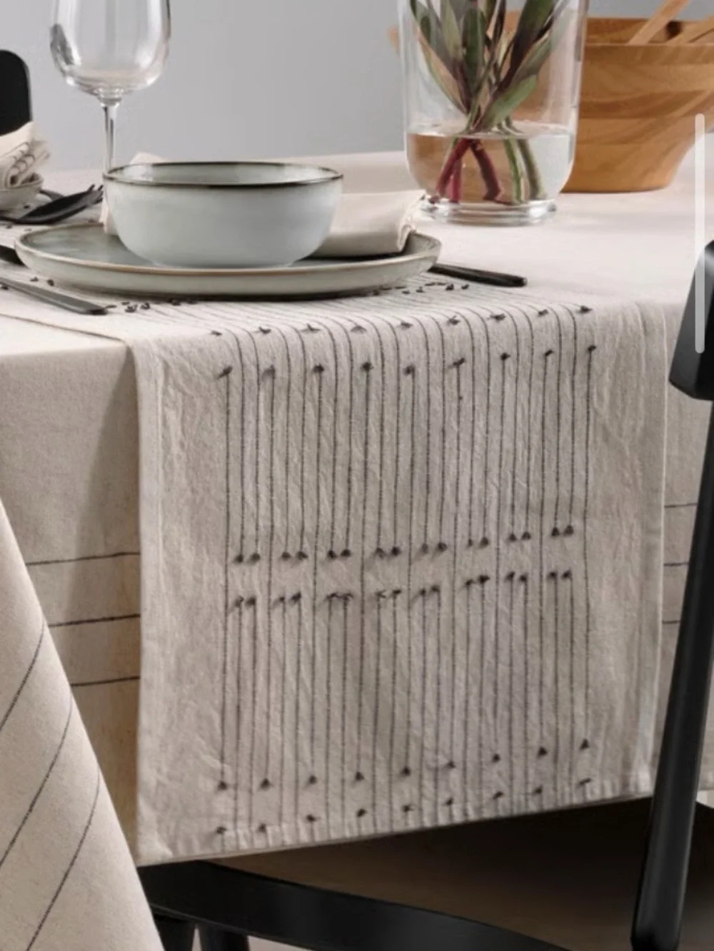 IKEA Neutral Printed Cotton Runner Rug (14”x59”)